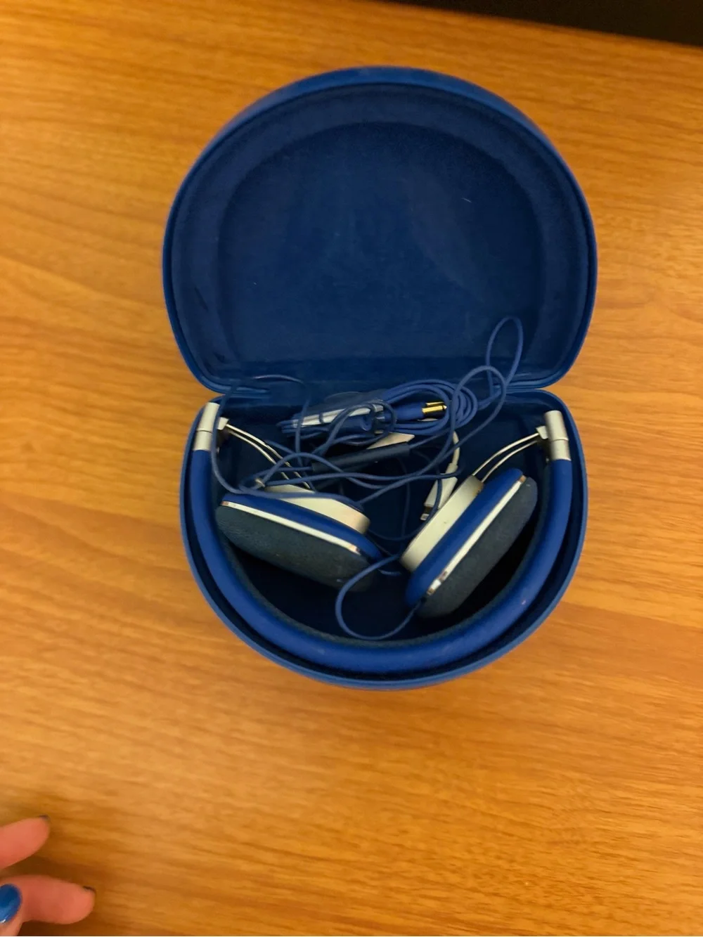 Bowers & Wilkins Blue On-Ear Headphones with Silver Accents